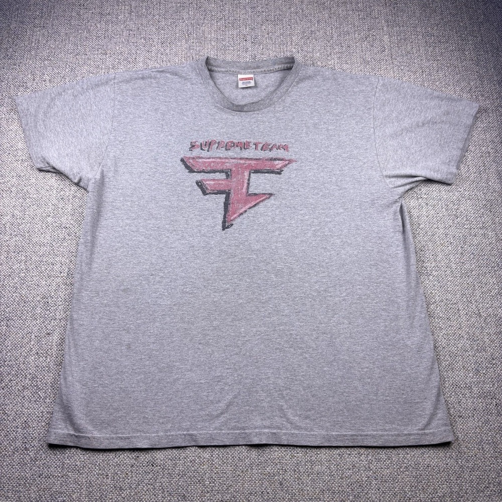 FaZe Clan x Supreme Team T-Shirt Gray Men's XLarge Preowned